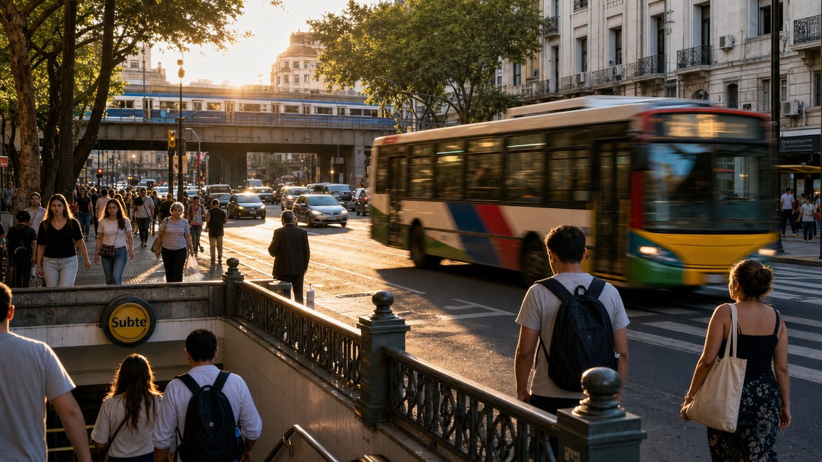 Colectivo, tren y subte en Buenos Aires